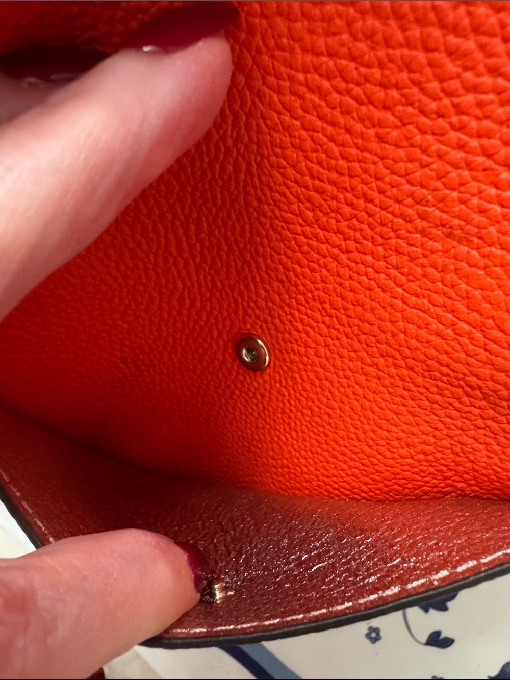 Henri Bendel Orange Leather Crossbody Tote Bag with Removable Strap - Picture 7 of 8